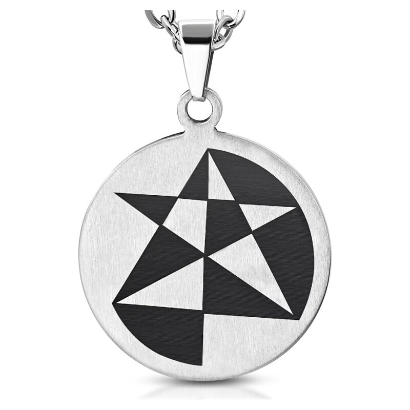 CITY STORM Pánska retiazka s okrúhlym príveskom s hviezdou z ocele 66889032