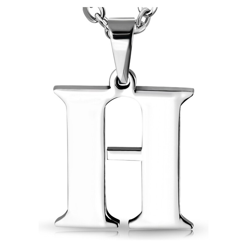 CITY STORM Retiazka s príveskom z chirurgickej ocele písmeno H - 2,2 66889382