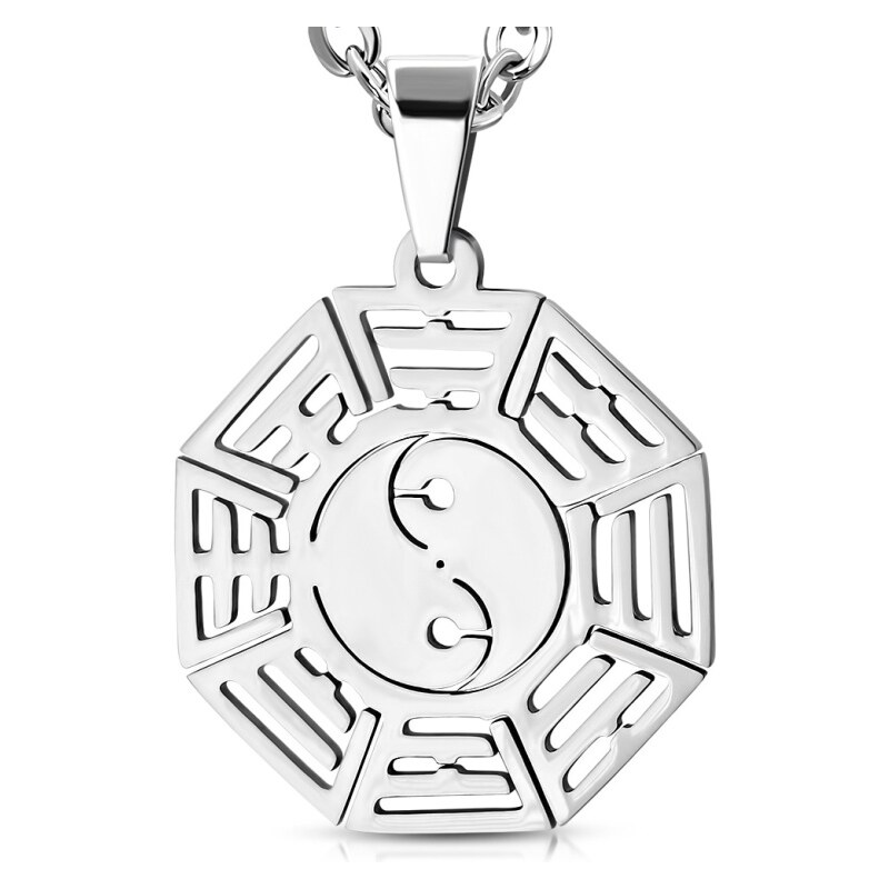 CITY STORM Oceľová retiazka s príveskom v tvare osemuholníka - Jin 66888996