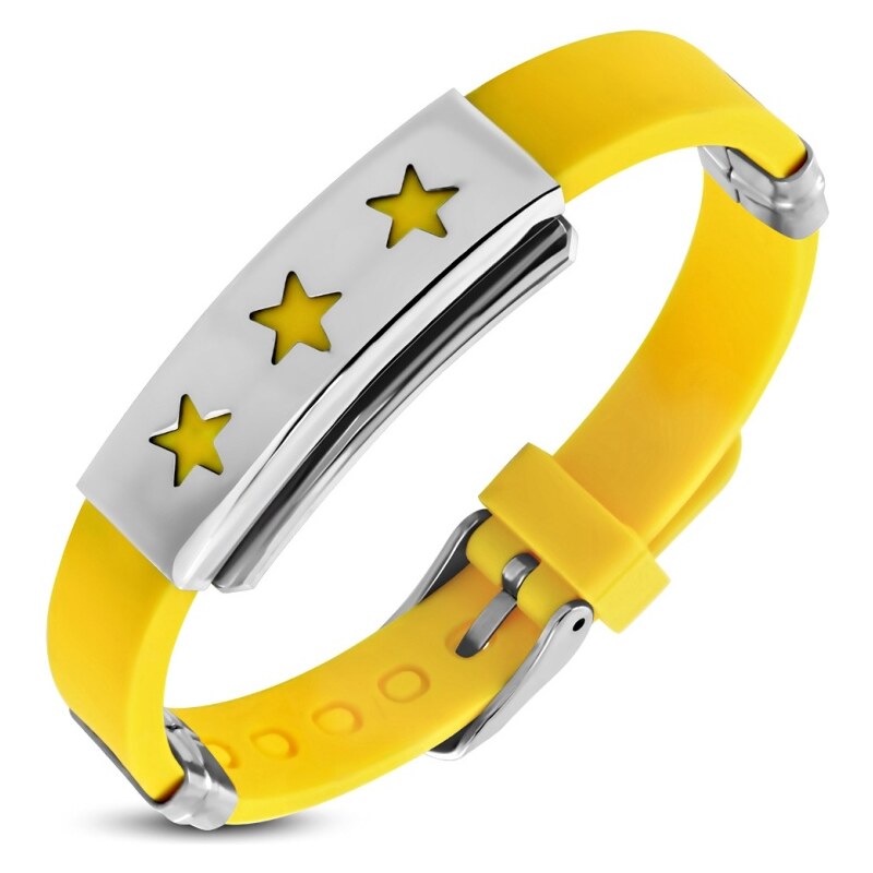 CITY STORM Silikónový náramok v kombinácií s oceľou s hviezdičkami 66889467