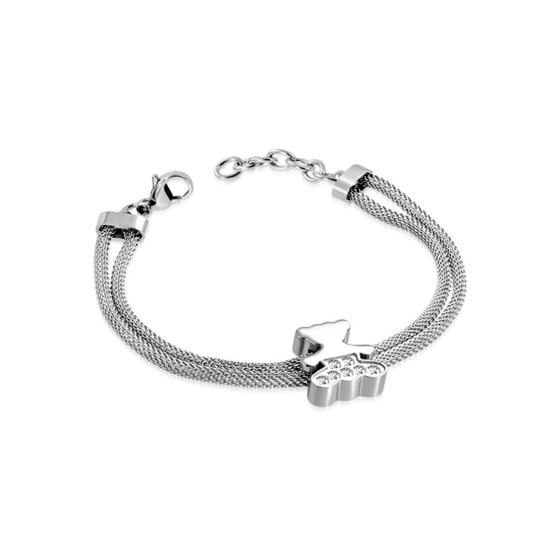 CITY STORM Dámsky náramok z chirurgickej ocele s macíkom s očkami 66888767