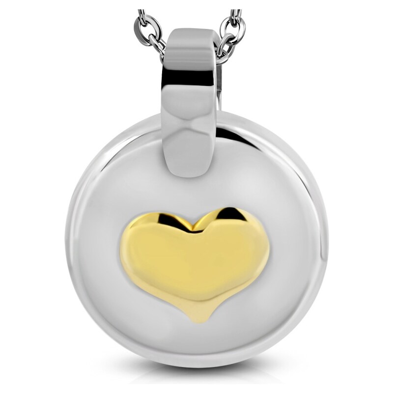 CITY STORM Dámske oceľová retiazka s okrúhlym príveskom so srdiečkom 66888710