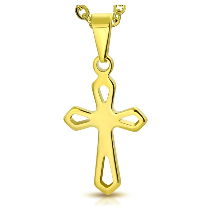 CITY STORM Retiazka s príveskom kríž v zlatej farbe z ocele Faith III. 66889231