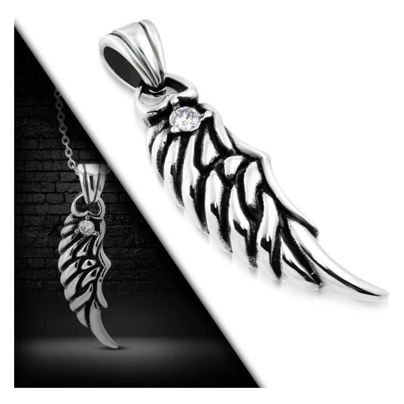CITY STORM Dámska oceľová retiazka s príveskom anjelské krídlo s očkom 66888624
