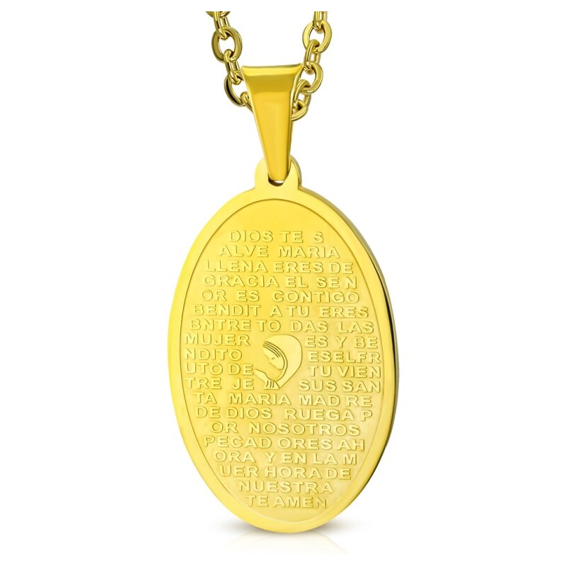 CITY STORM Oceľová retiazka s oválnym príveskom s modlitbou Holly Mary 66888975