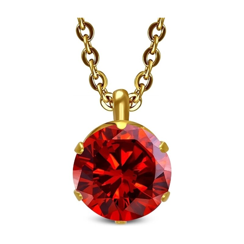 CITY STORM Retiazka z ocele s červeným príveskom v zlatej farbe 66889441