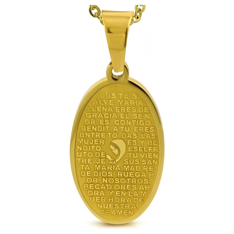 CITY STORM Oceľová retiazka s oválnym príveskom s modlitbou Holly Mary 66888974