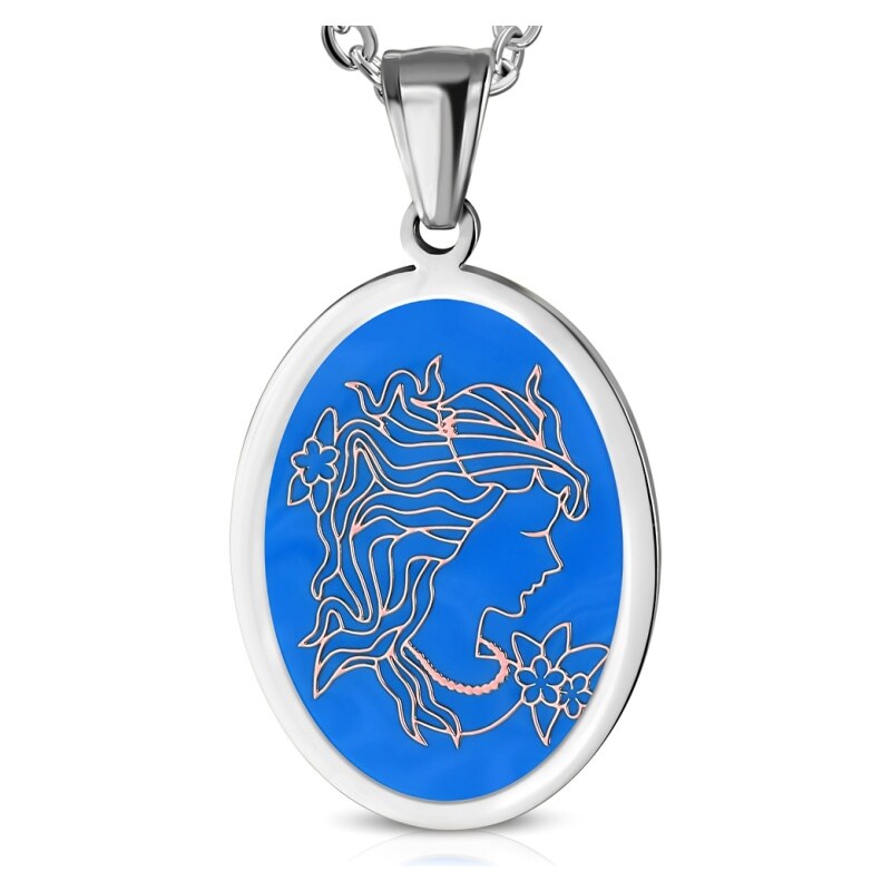 CITY STORM Dámska retiazka s oválnym príveskom znamenie Panna z ocele 66888653