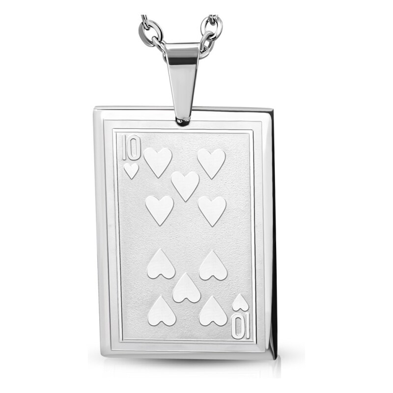 CITY STORM Oceľová retiazka s príveskom karta - Srdcová desina 66888979