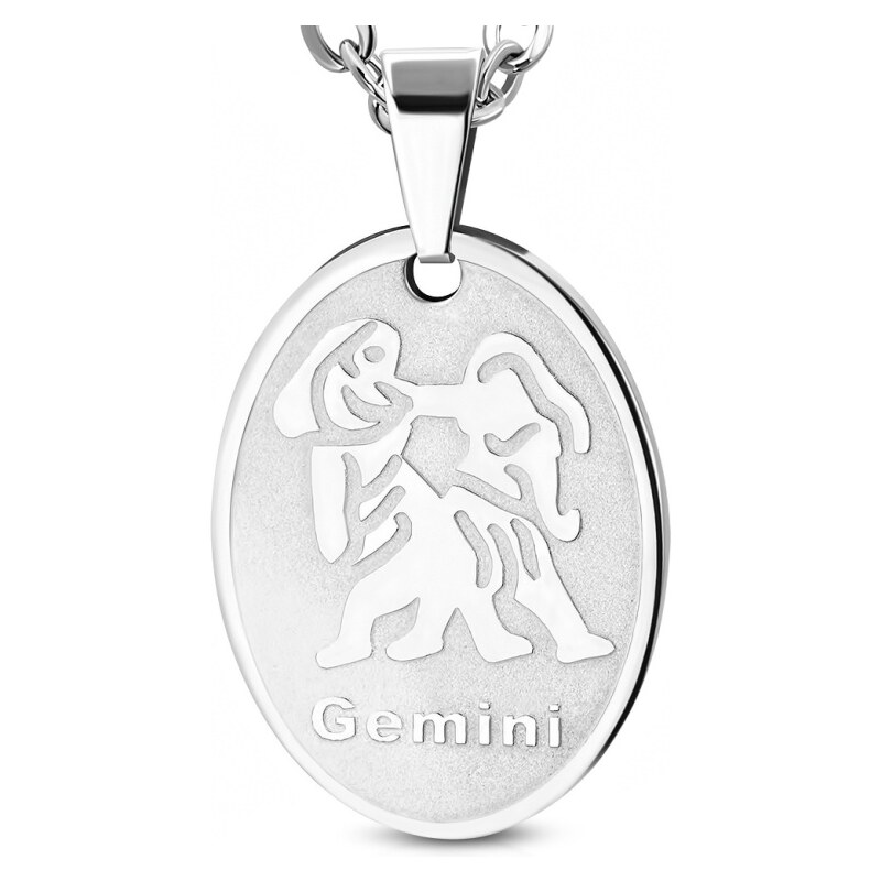 CITY STORM Retiazka s oválnym príveskom znamenie zverokruhu Blíženci z 66889181