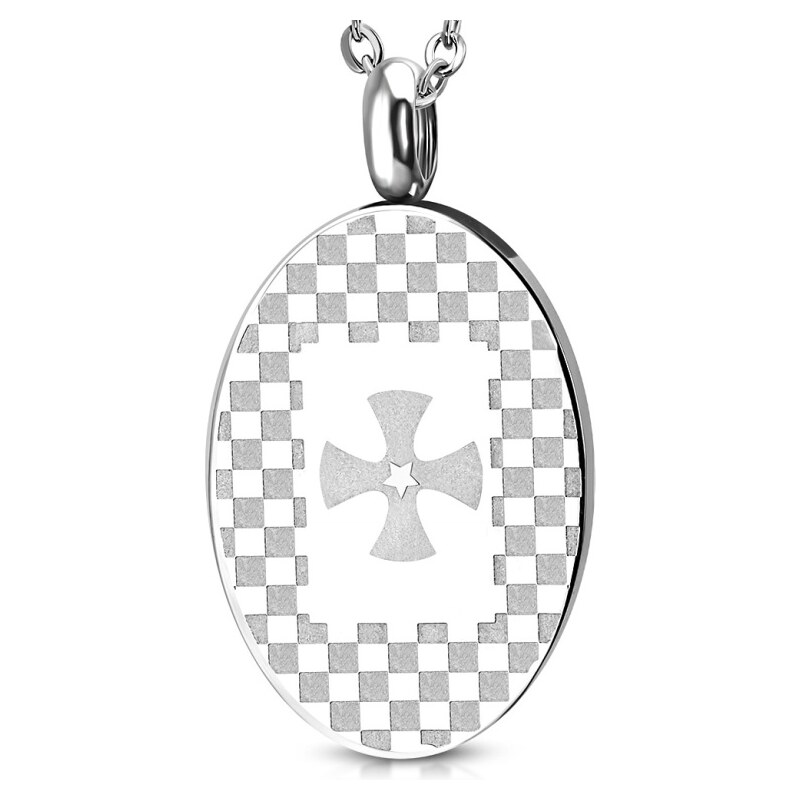 CITY STORM Pánska retiazka s oválnym príveskom s krížom z ocele 66889034