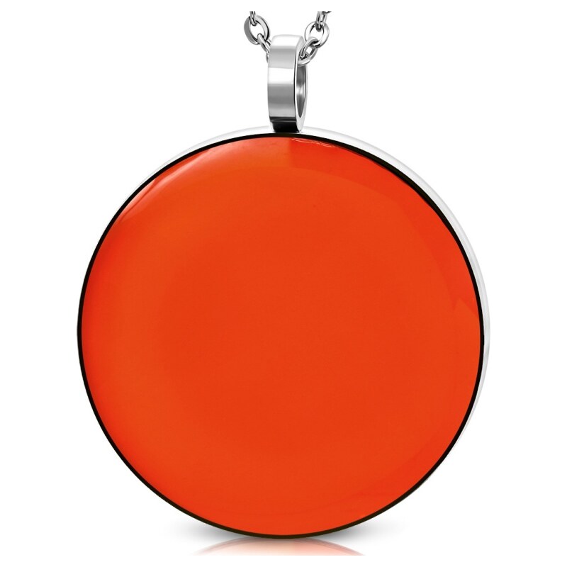 CITY STORM Dámska retiazka s príveskom kruh v oranžovej farbe Iris 66888662