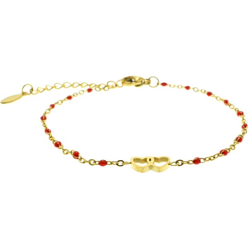 CITY STORM Dámsky oceľový náramok v zlatom prevedení so srdiečkami 66888809