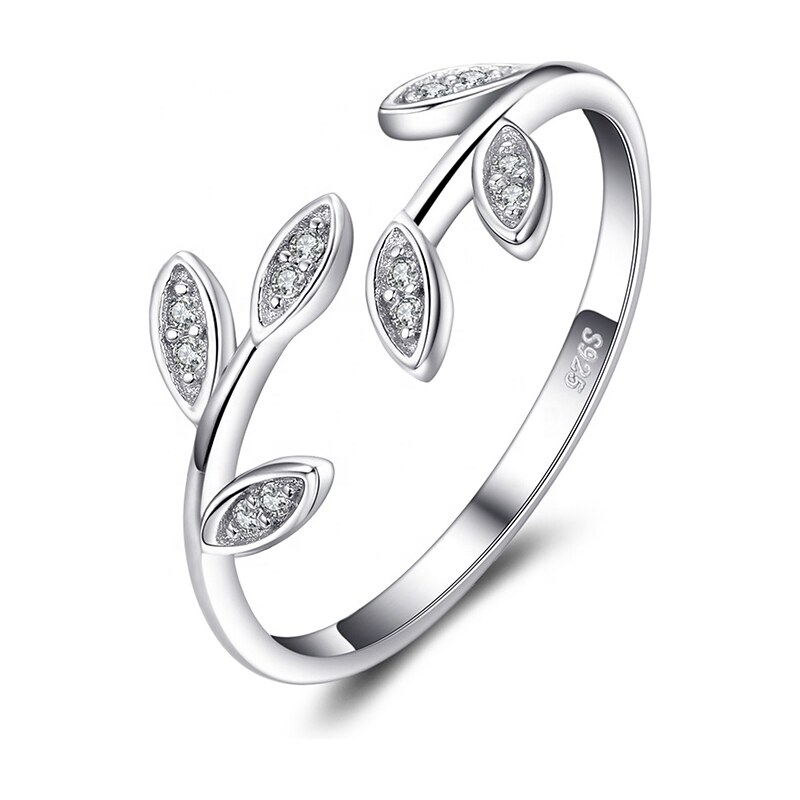 Olivie Strieborný prsteň VETVIČKA so zirkónmi 4887 22007017