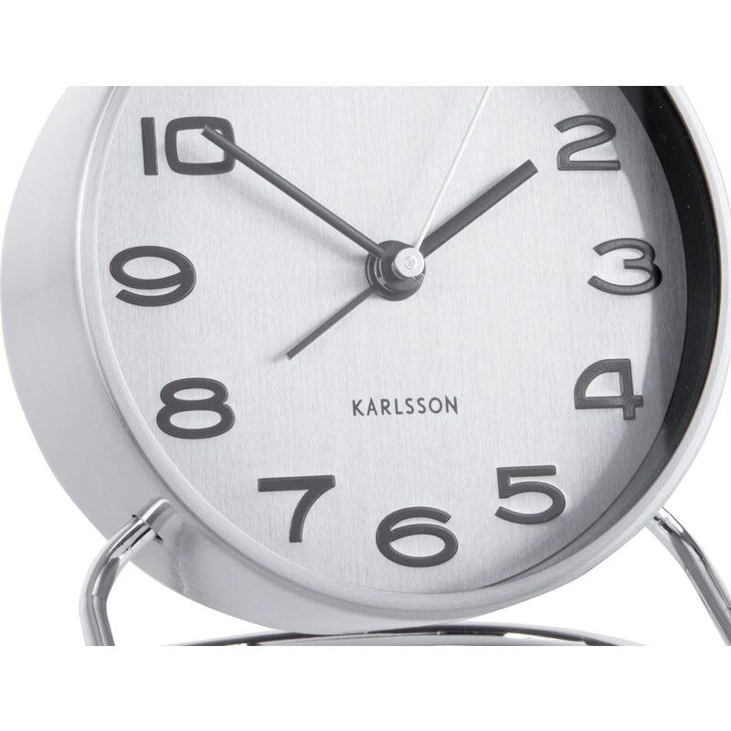 KARLSSON Budík Clock Classical strieborná