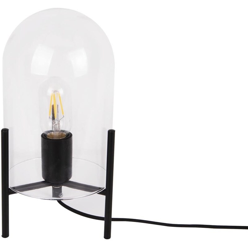 LEITMOTIV Sada 2 ks Stolná lampa Glass Bell čierna