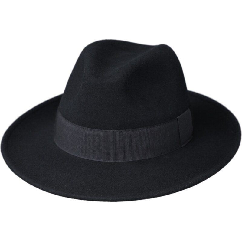 Fiebig - Headwear since 1903 Čierny klobúk plstený - čierny s čiernou stuhou - Bogart