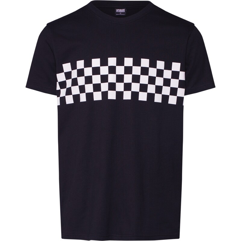 Urban Classics Tričko Check Panel čierna / biela 66017493