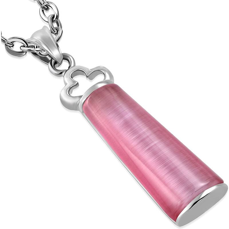 City storm - Retiazka s príveskom v tvare piliera v ružovej farbe 66889369