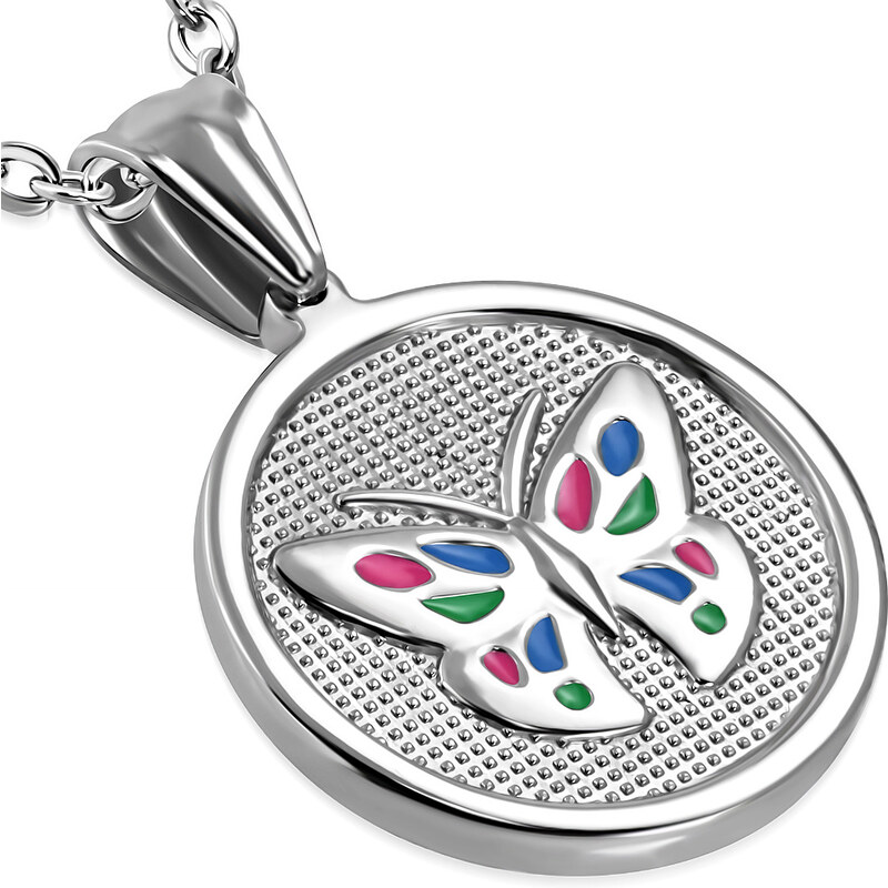 City Storm - Retiazka s príveskom v tvare kruhu s motýľom 66889362