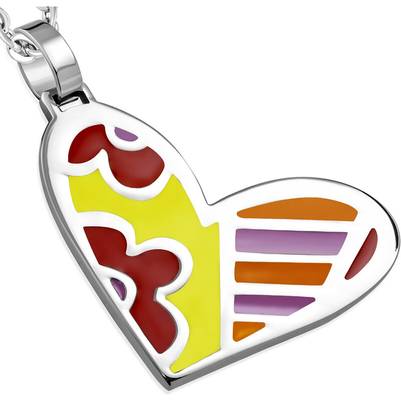 City Storm - Retiazka s príveskom v tvare srdiečka s kvetinkami 66889373