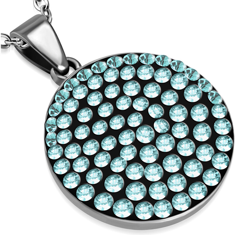 CITY STORM Ciity Storm - Retiazka s príveskom v tvare kruhu Akvamarín 66889361