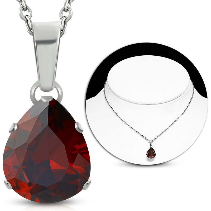 CITY STORM Retiazka s príveskom v tvare červenej kvapky 66889359