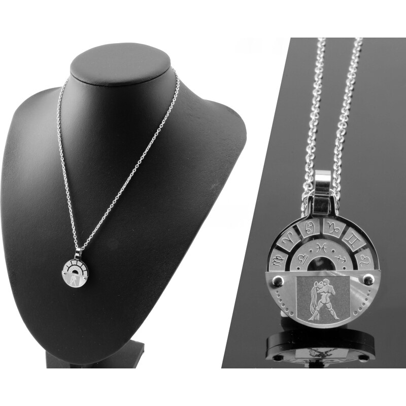 CITY STORM Retiazka s kruhovým príveskom znamenie zverokruhu - Vodnár 66889164