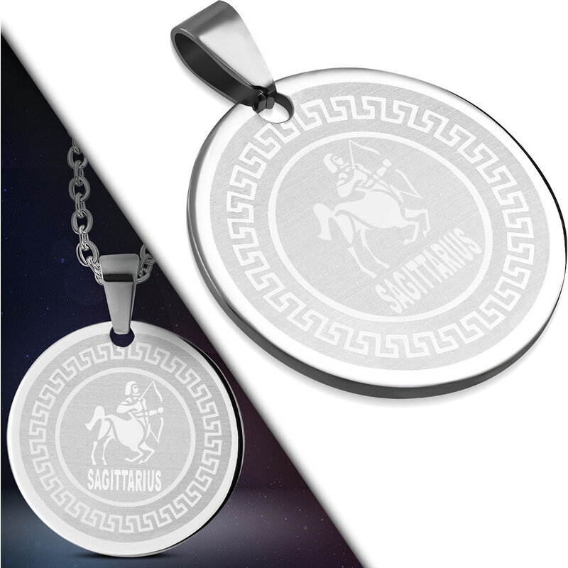 CITY STORM Retiazka s okrúhlym príveskom znamenie zverokruhu - Strelec 66889174
