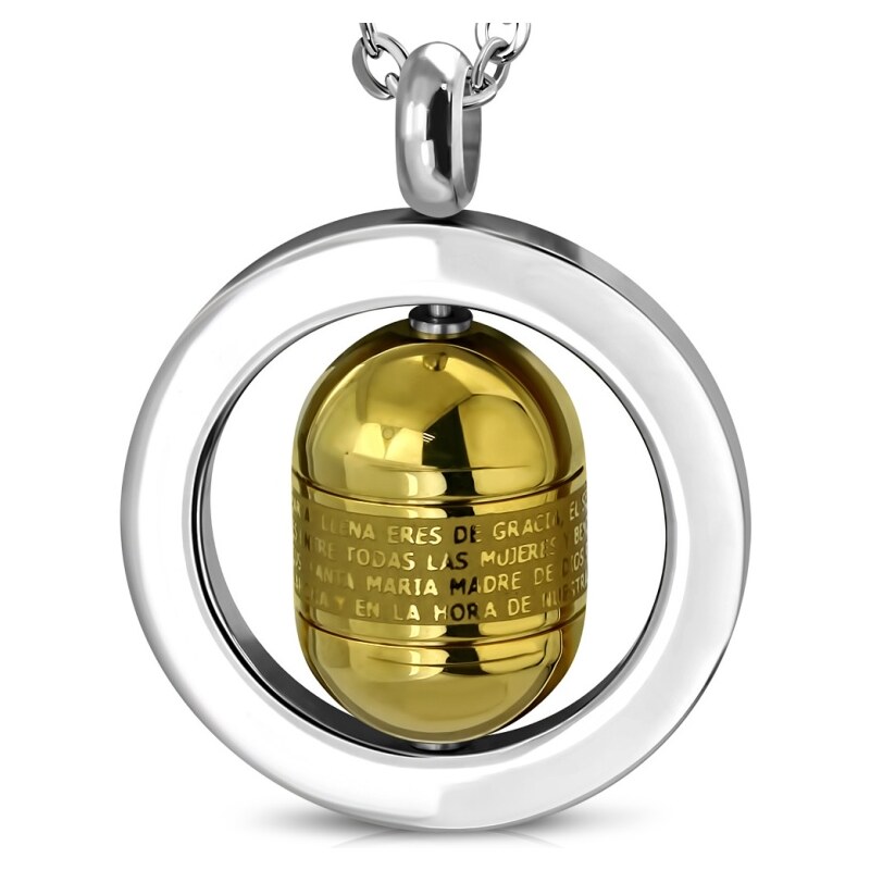 CITY STORM Pánsky prívesok s kapsulou s modlitbou z ocele v strieborno 66889109