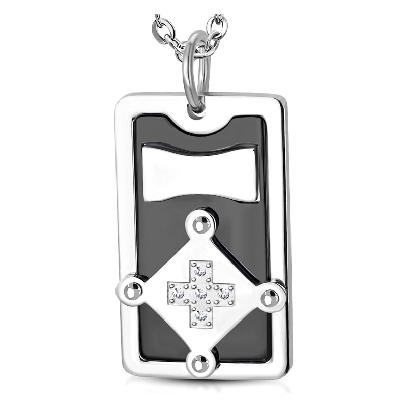 CITY STORM Pánska oceľová retiazka s príveskom platnička s krížom s 66889021