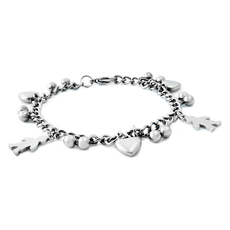 BM Jewellery Dámsky náramok srdca z chirurgickej ocele S11064070 31318814