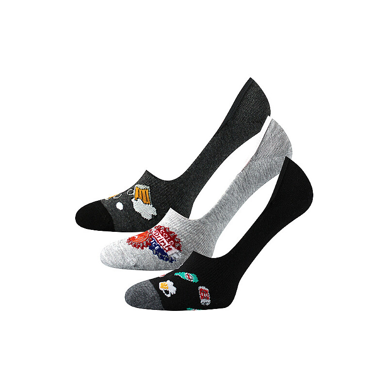 VORTY ťapky nízke bavlnené ponožky VoXX - PIVO Mix farieb 39-42 3 páry 26252221