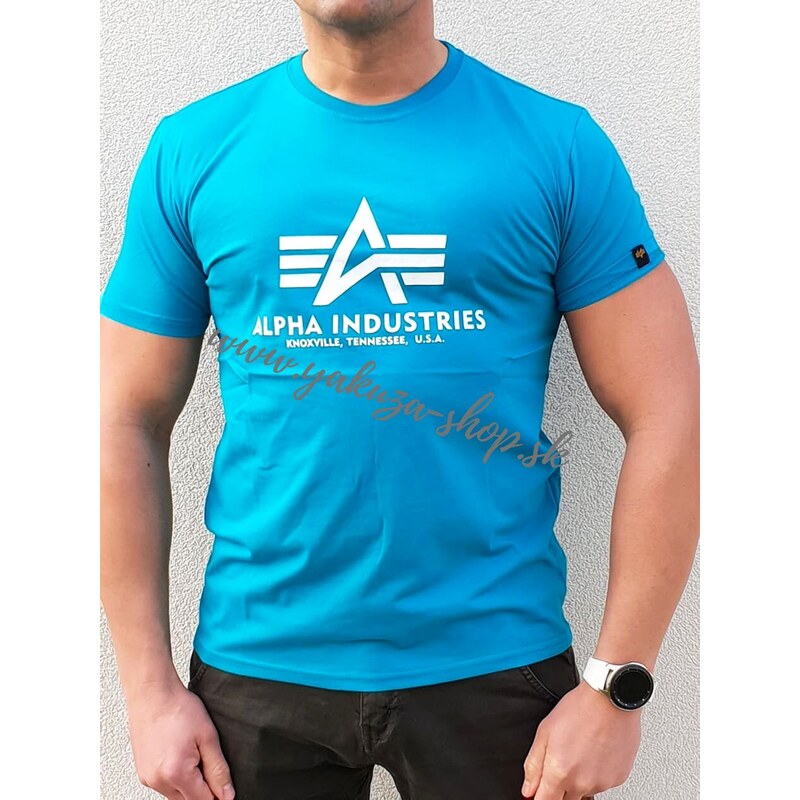 Alpha Industries Basic T-Shirt Blue lagoon tričko pánske