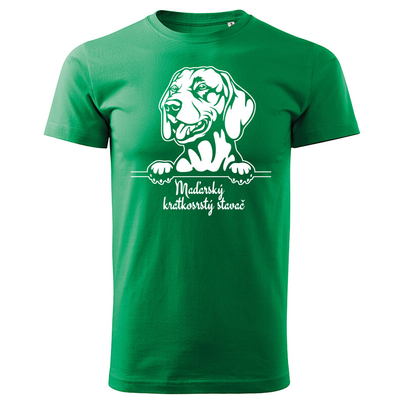 T-ričko Maďarský krátkosrstý stavač, pánske tričko s vlastným textom 21858669