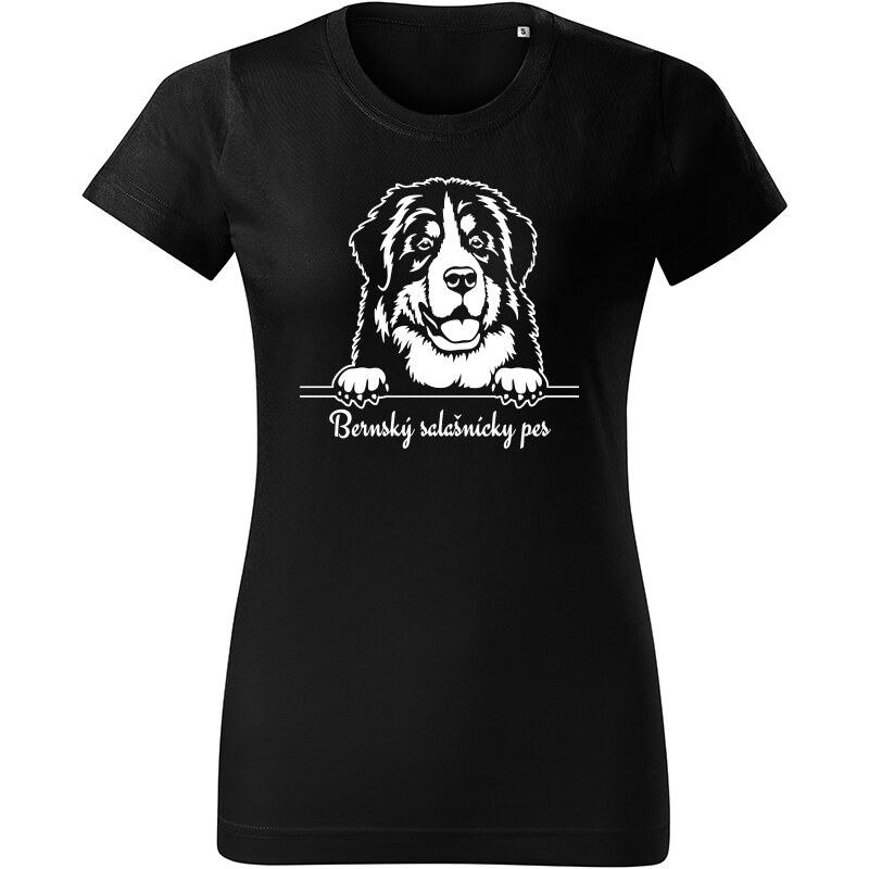T-ričko Bernský salašnícky pes, dámske tričko s vlastným textom 21879673