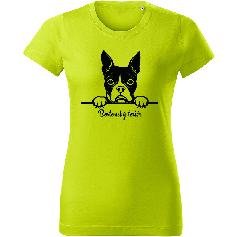 T-ričko Bostonský teriér, dámske tričko s vlastným textom 21879677