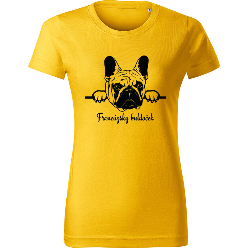 T-ričko Francúzsky buldoček, dámske tričko s vlastným textom 21881087