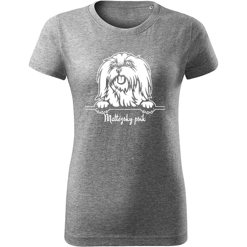 T-ričko Maltézský psík, dámske tričko s vlastným textom 21881096