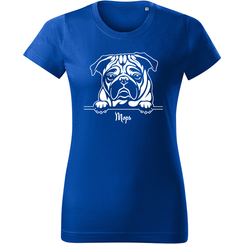 T-ričko Mops, dámske tričko s vlastným textom 21881097