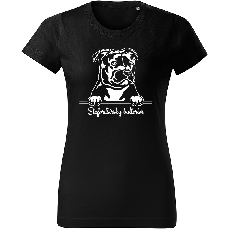 T-ričko Stafordšírsky bulteriér, dámske tričko s vlastným textom 21881108