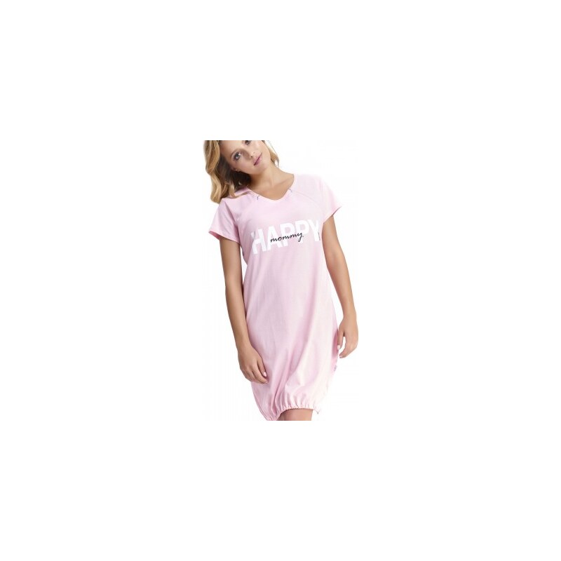 Doctor Nap Dámska nočná košeľa Happy mommy svetlo ružová na dojčenie veľ. L