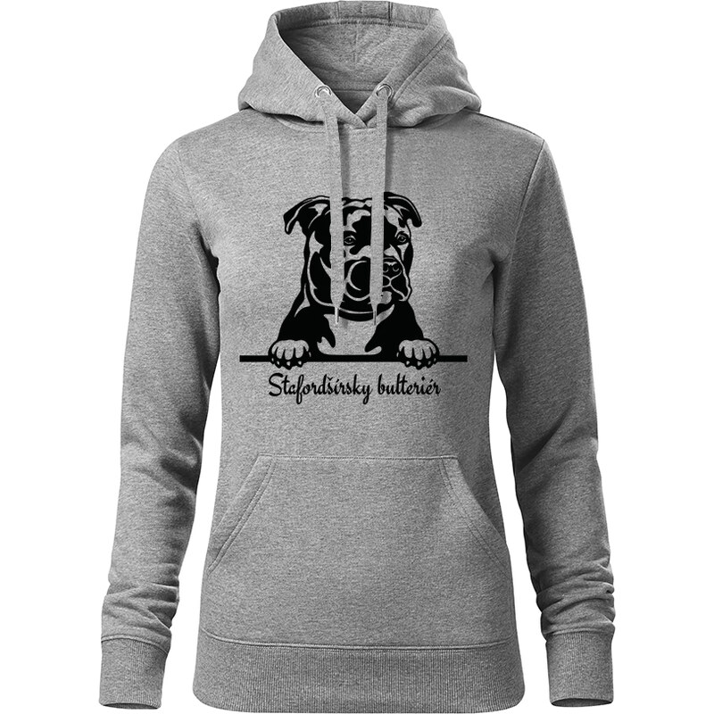 T-ričko Stafordšírsky bulteriér, dámska mikina s vlastným textom 21918219