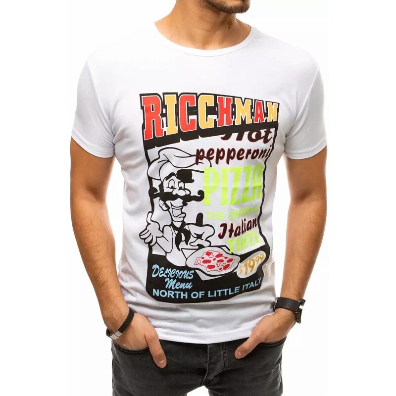 Buďchlap Originálne biele tričko Pizza 21919414