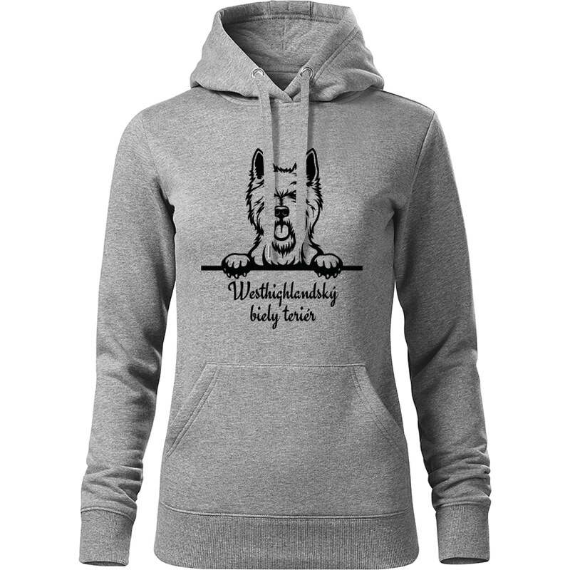 T-ričko Westhighlandský biely teriér, dámska mikina s vlastným textom 21921532