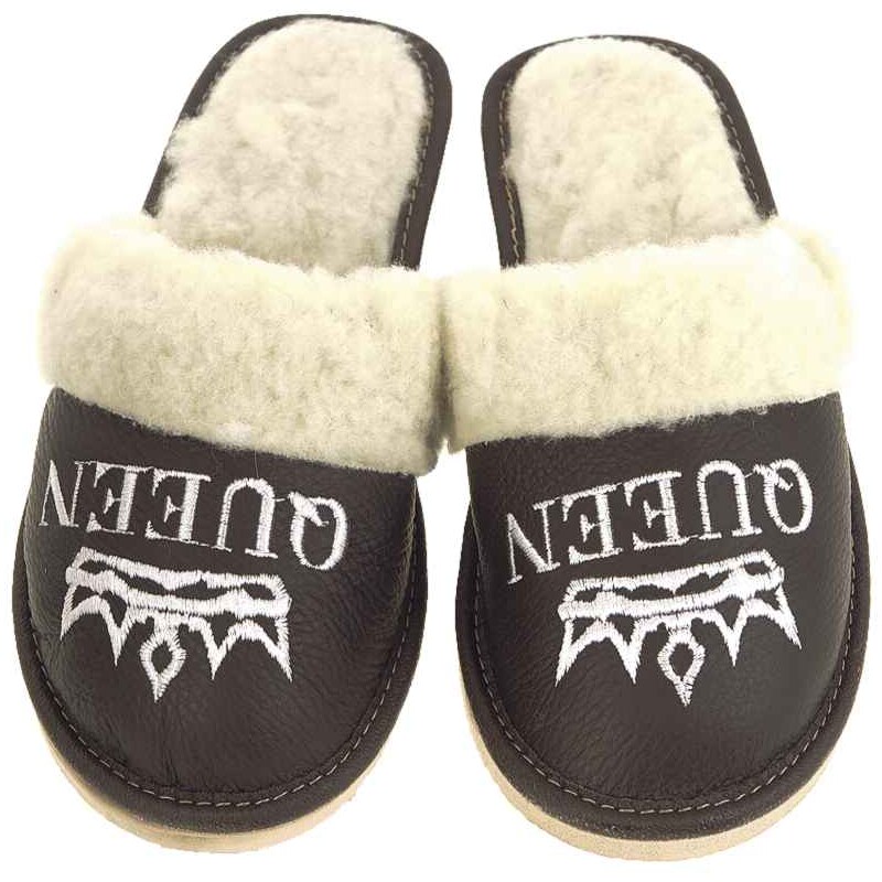 Dámske šľapky Queen hnedé 21934099