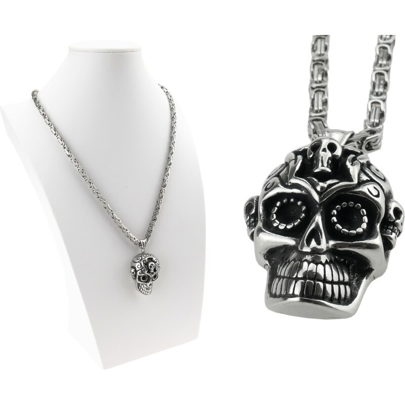 CITY STORM Retiazka kráľovský vzor s príveskom lebka z chirurgickej 66889152