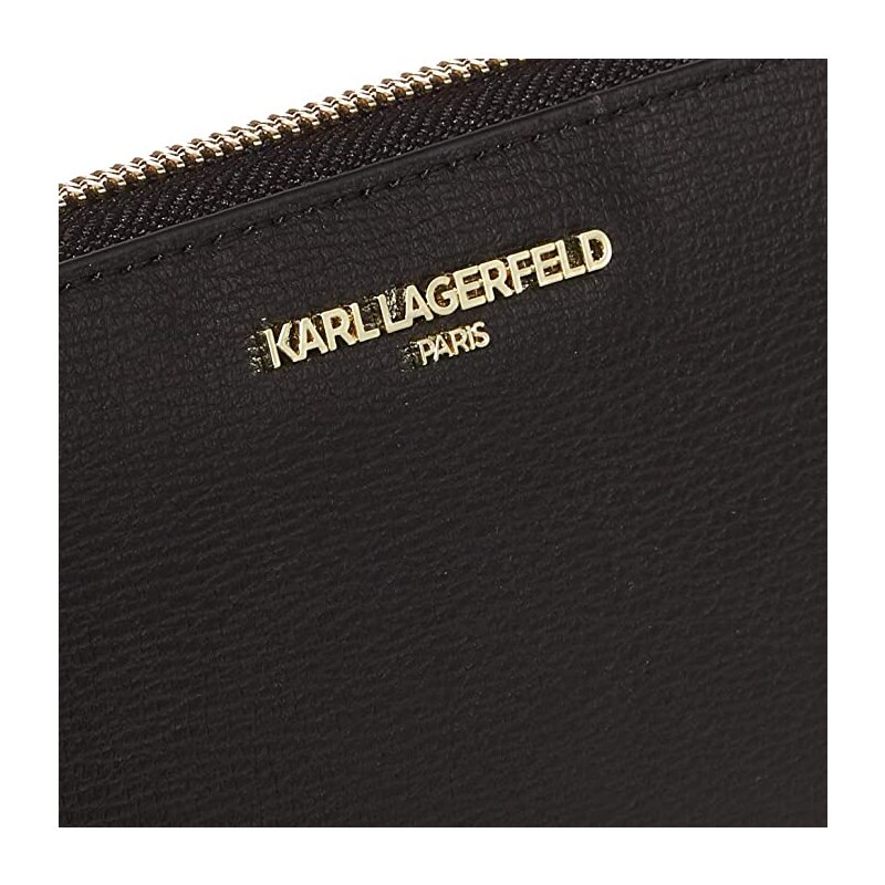 Karl Lagerfeld Paris Zip Around Wallet Black Gold