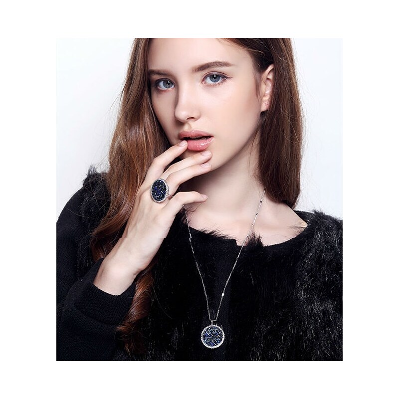 SWAROVSKI Elements Swarovski e. prsteň Deep Sea Phantom, modrý se4300 3534600