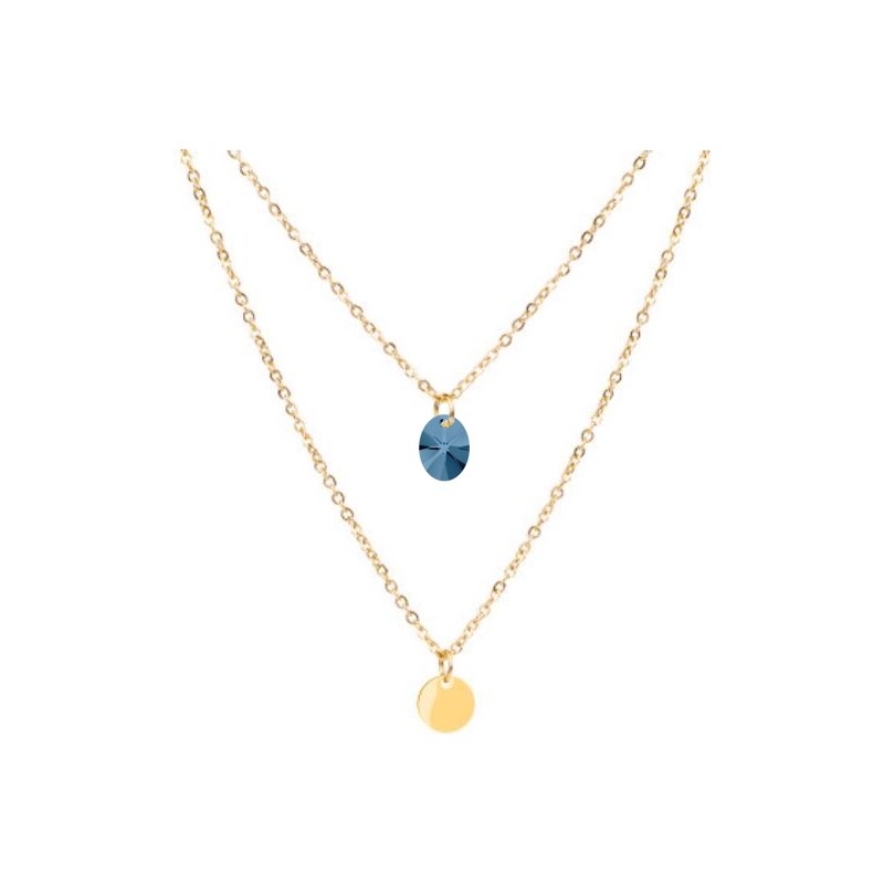 SWAROVSKI Elements Swarovski e. dvojitý náhrdelník Deep Blue Treasure, 16713156